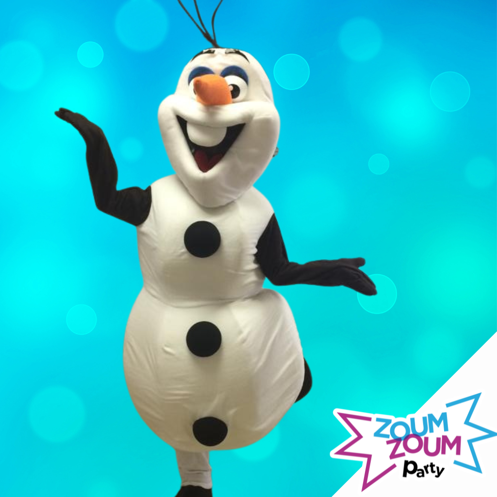 Fête Mascotte avec Cadeau Olaf