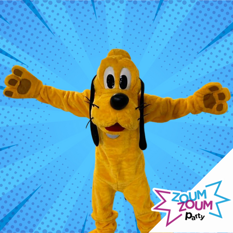 Fête mascotte avec Cadeau Pluto