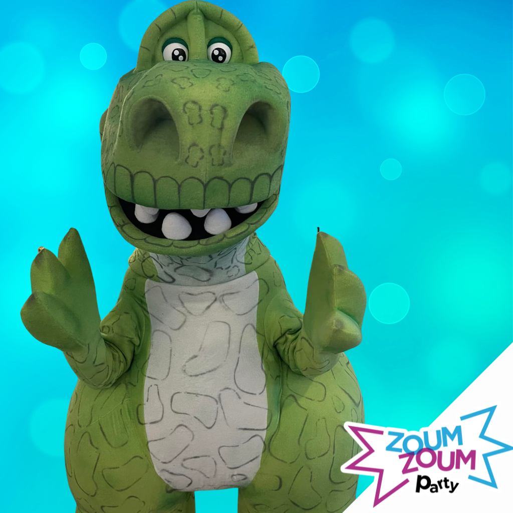 Fête mascotte avec Cadeau REX