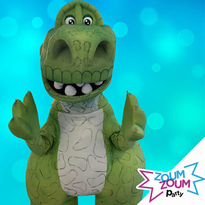 Fête mascotte avec Cadeau REX