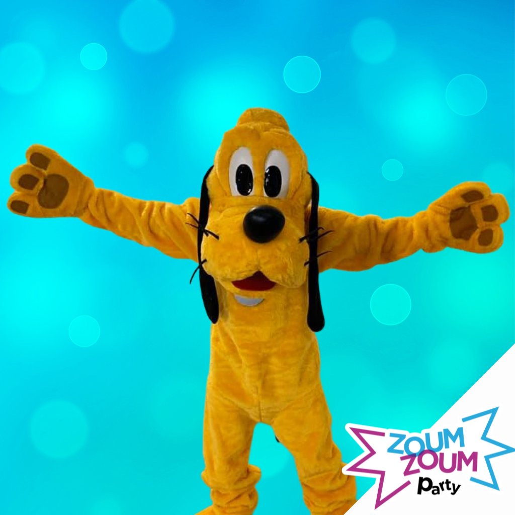 Fête mascotte avec Cadeau Pluto