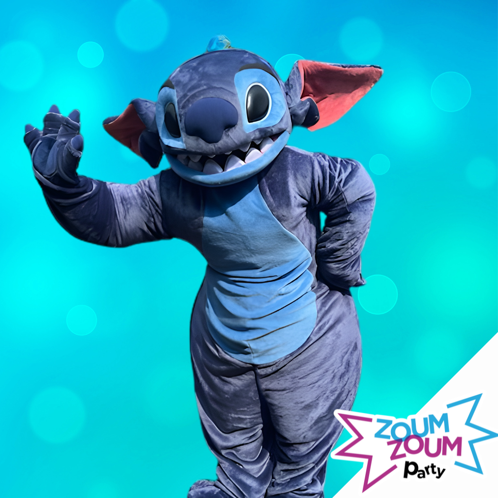 Fête mascotte avec cadeau Stitch (Québec)