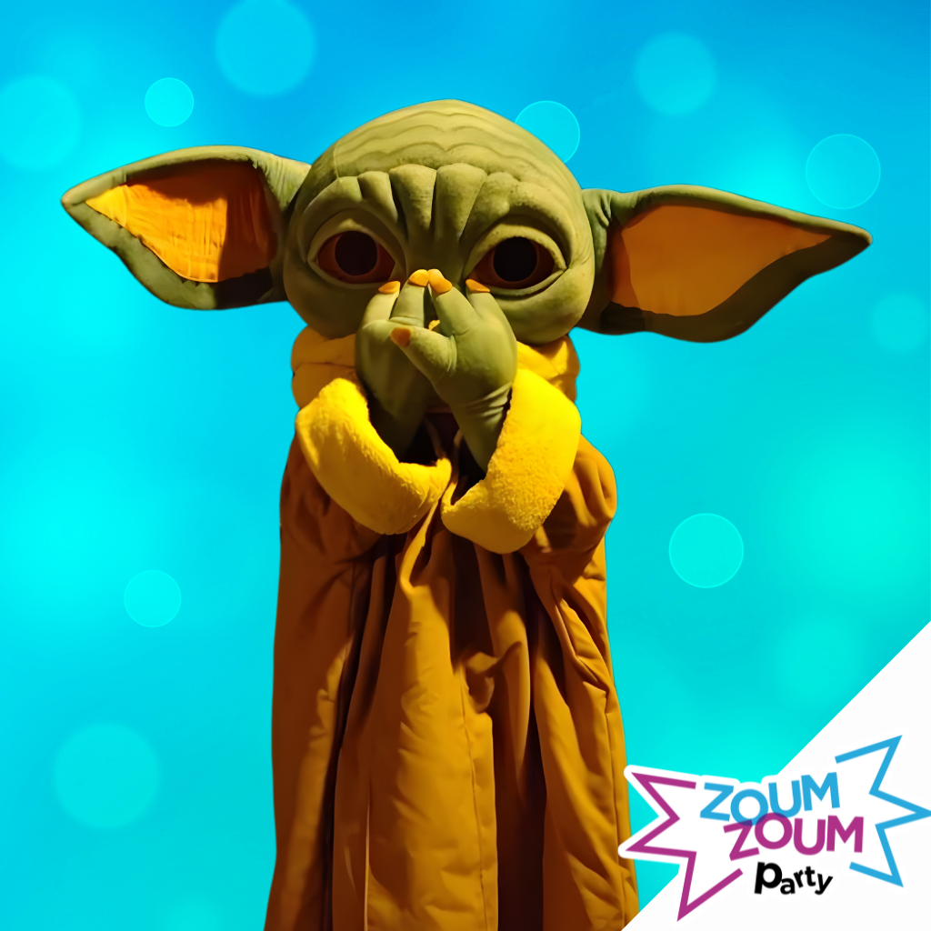 Fête mascotte avec cadeau YODA (Québec)