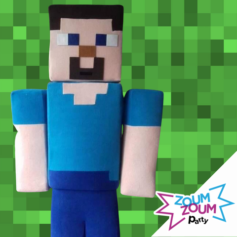 Fête mascotte avec Steve ( Minecraft)