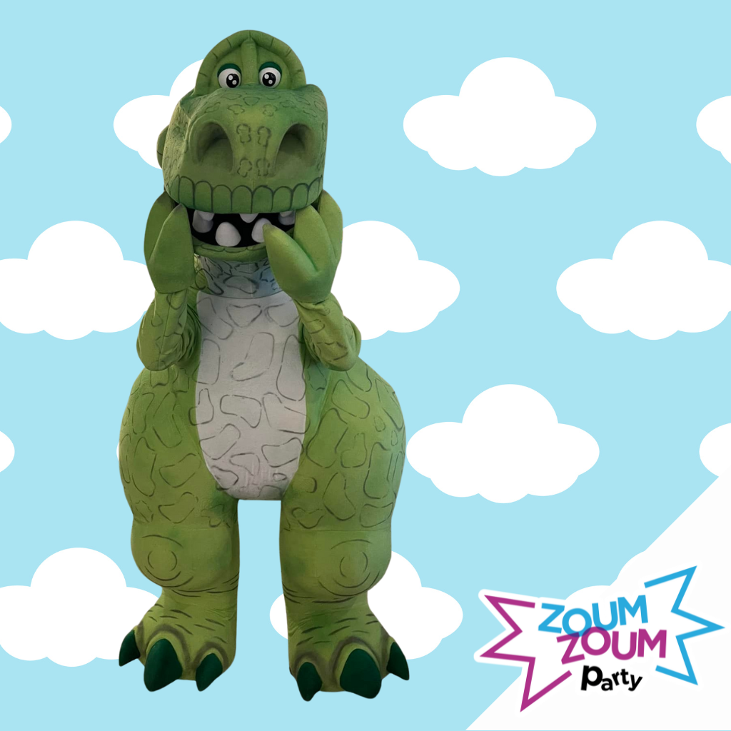 Fête mascotte avec Cadeau REX