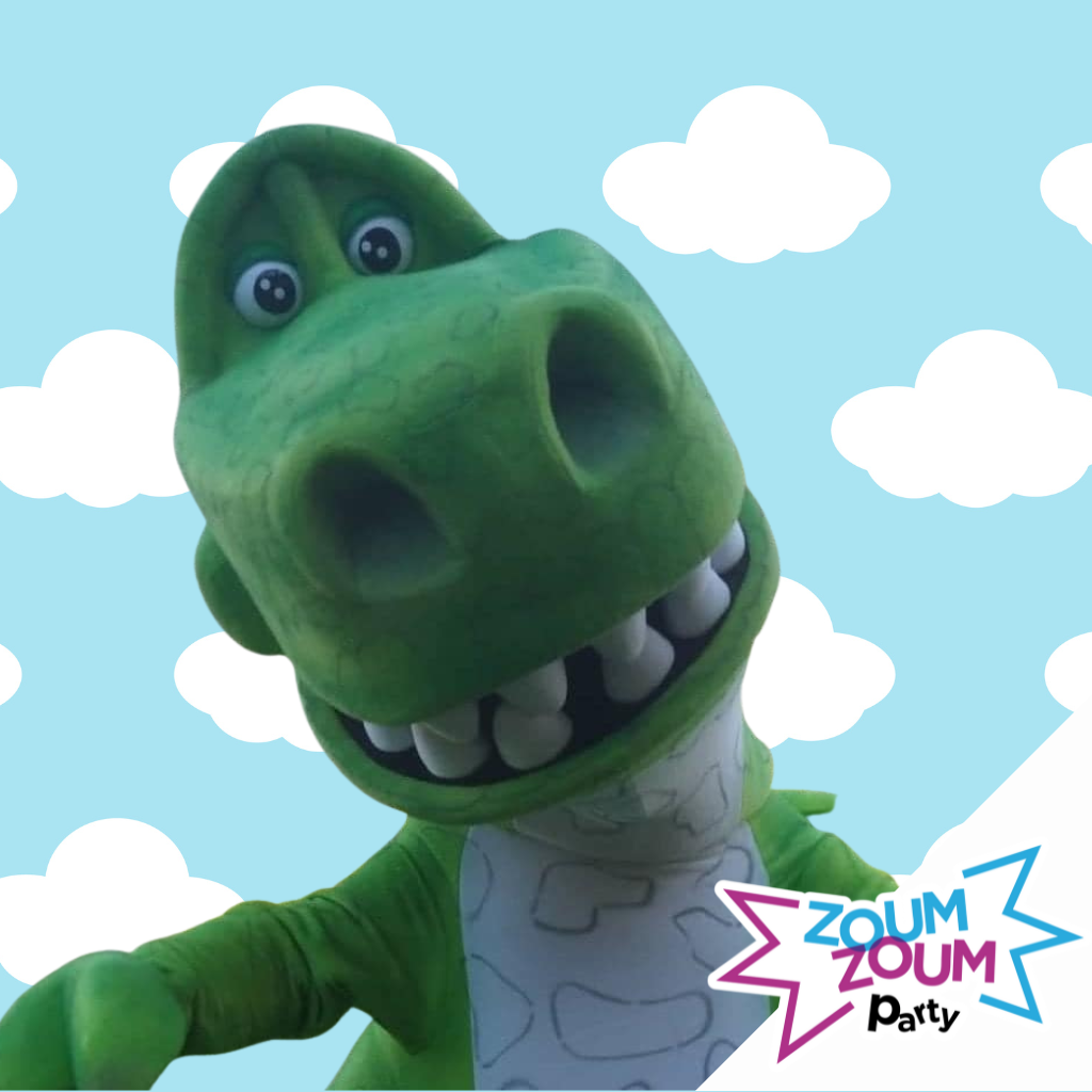 Fête mascotte avec Cadeau REX