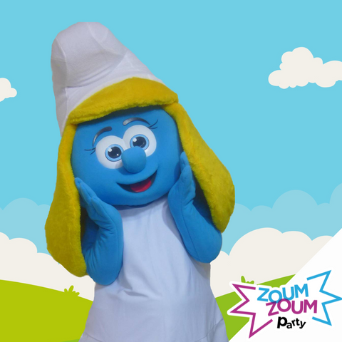 Fête Mascotte avec Schtroumpfette